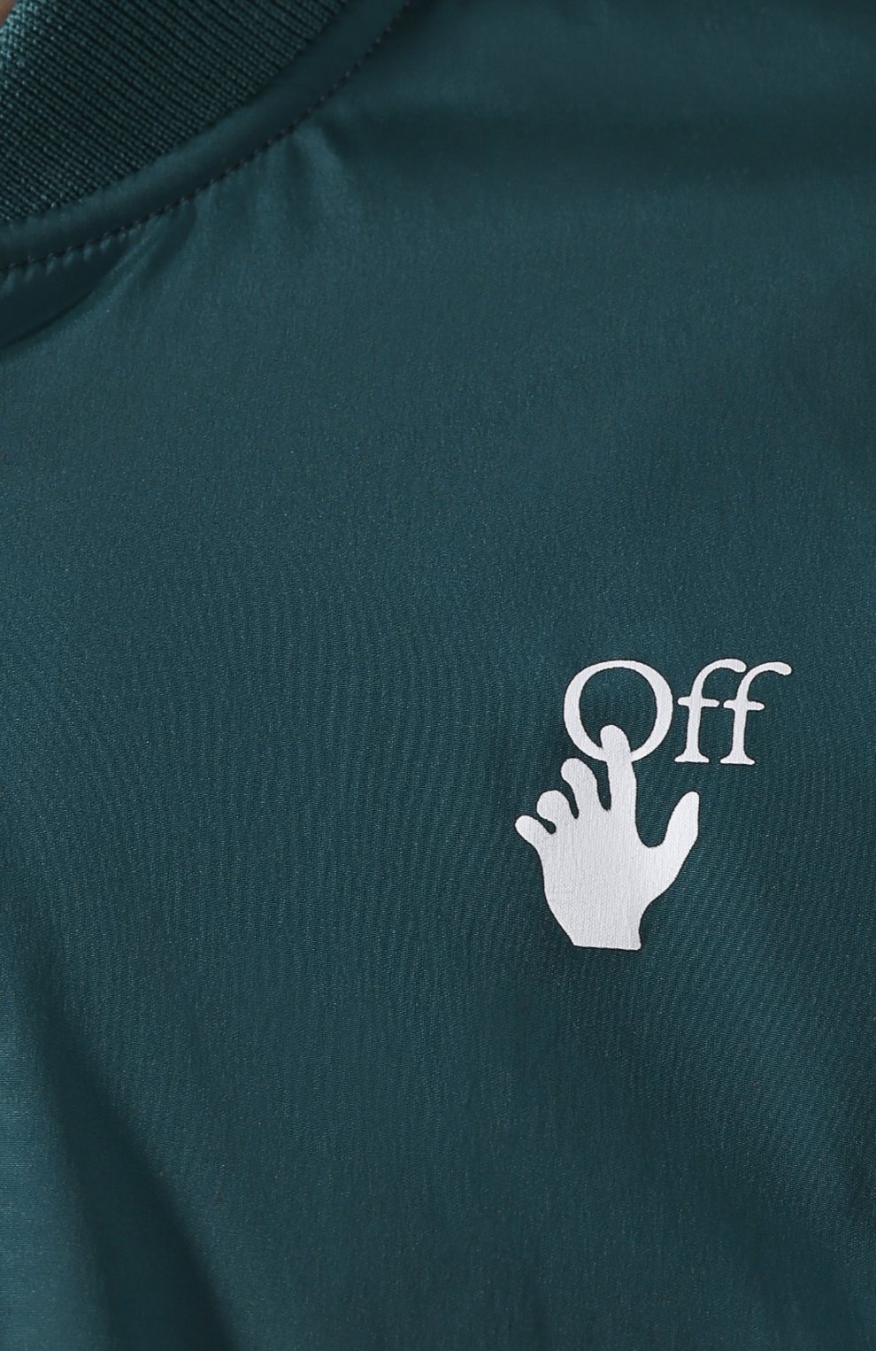Бомбер OFF-WHITE зеленого цвета по цене 74350 руб., арт. 0WEA200S20FAB0015501, фото 5 Бомбер OFF-WHITE, арт. 0WEA200S20FAB0015501, фото 5
