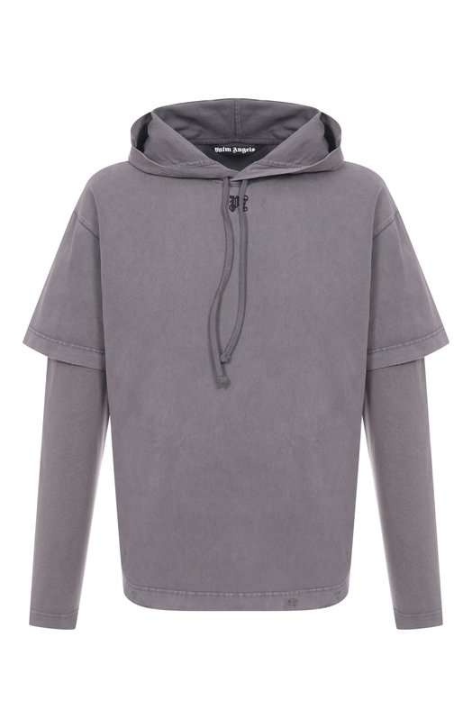 Хлопковое худи Palm Angels PMBB178F25FLE001 Серый PMBB178F25FLE001