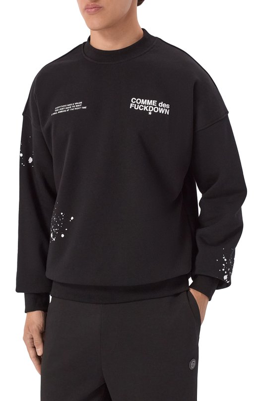 Хлопковый свитшот Comme des Fuckdown CFABM01748 Чёрный  CFABM01748 Фото 3