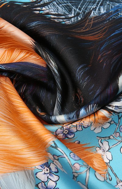 Шелковый платок lucky dog RADICAL CHIC голубого цвета по цене 14820 руб., арт. 570355.07.02, фото 4 Шелковый платок lucky dog RADICAL CHIC, арт. 570355.07.02, фото 4