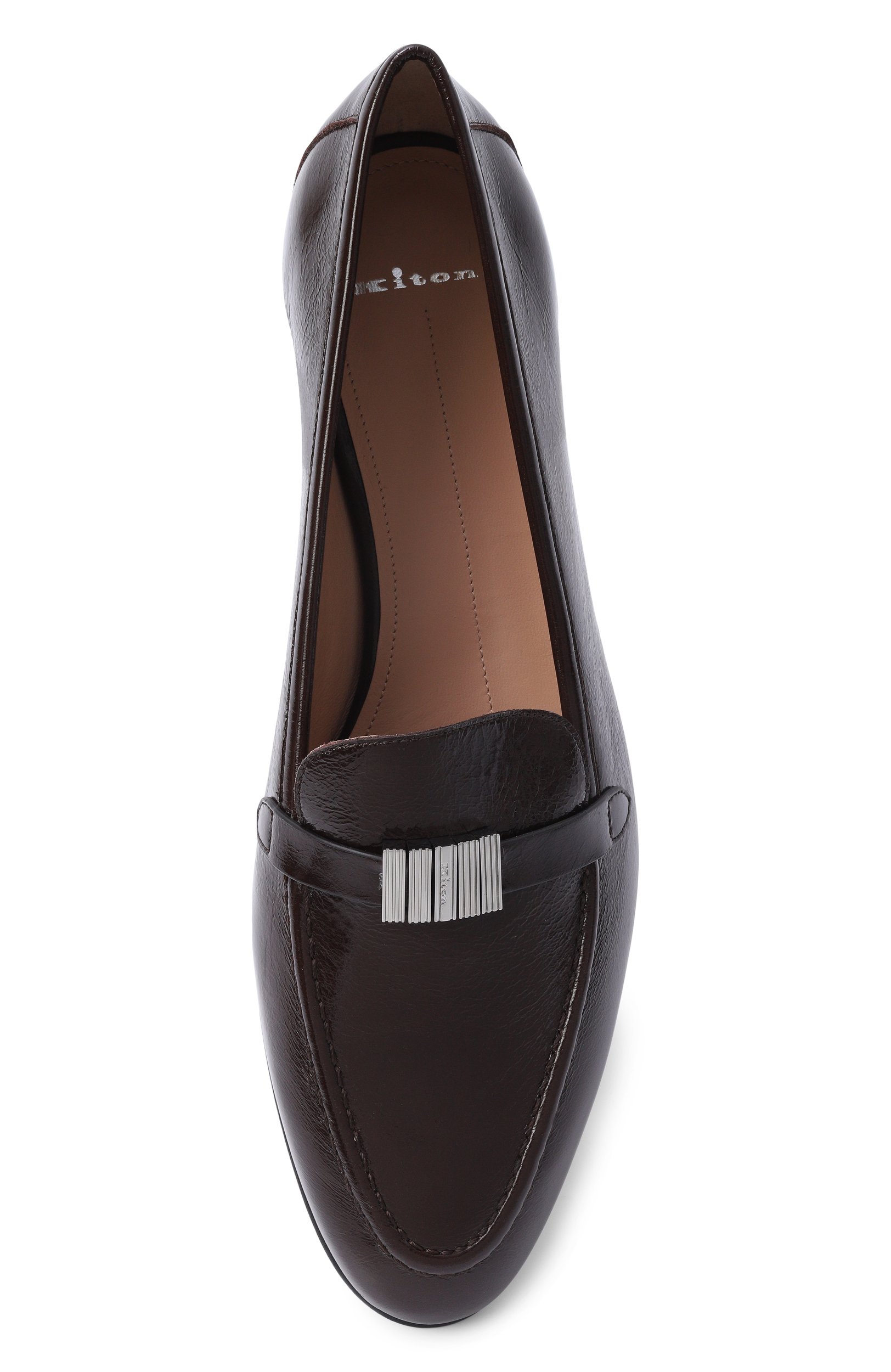 Кожаные лоферы KITON темно-коричневого цвета по цене 137500 руб., арт. D59826K0514L, фото 6 Кожаные лоферы KITON, арт. D59826K0514L, фото 6
