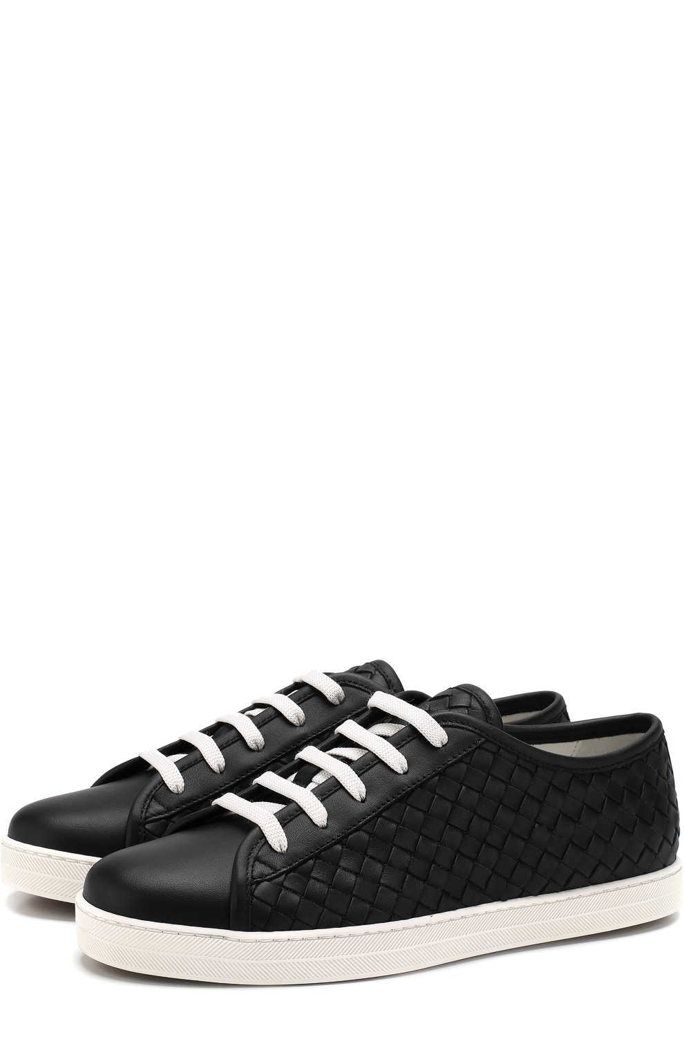 Кожаные кеды с плетением intrecciato BOTTEGA VENETA, арт. 522401/VT041, фото 1
