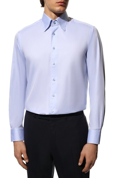 Хлопковая сорочка ZILLI голубого цвета по цене 89950 руб., арт. MFX-30803-51465/0007, фото 3 Хлопковая сорочка ZILLI, арт. MFX-30803-51465/0007, фото 3