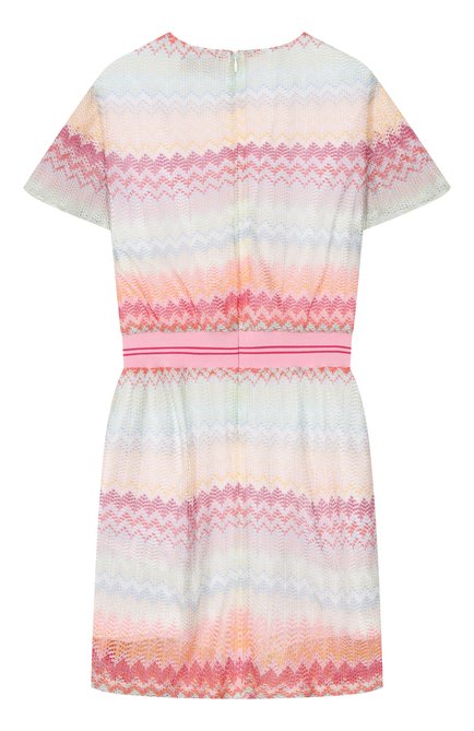 Детское платье из вискозы MISSONI разноцветного цвета, арт. MW1C01/Q0077/12-16 | Фото 2 (Рукава: Короткие; Материал внешний: Вискоза; Драгоценные камни: Проставлено; Материал сплава: Проставлено)