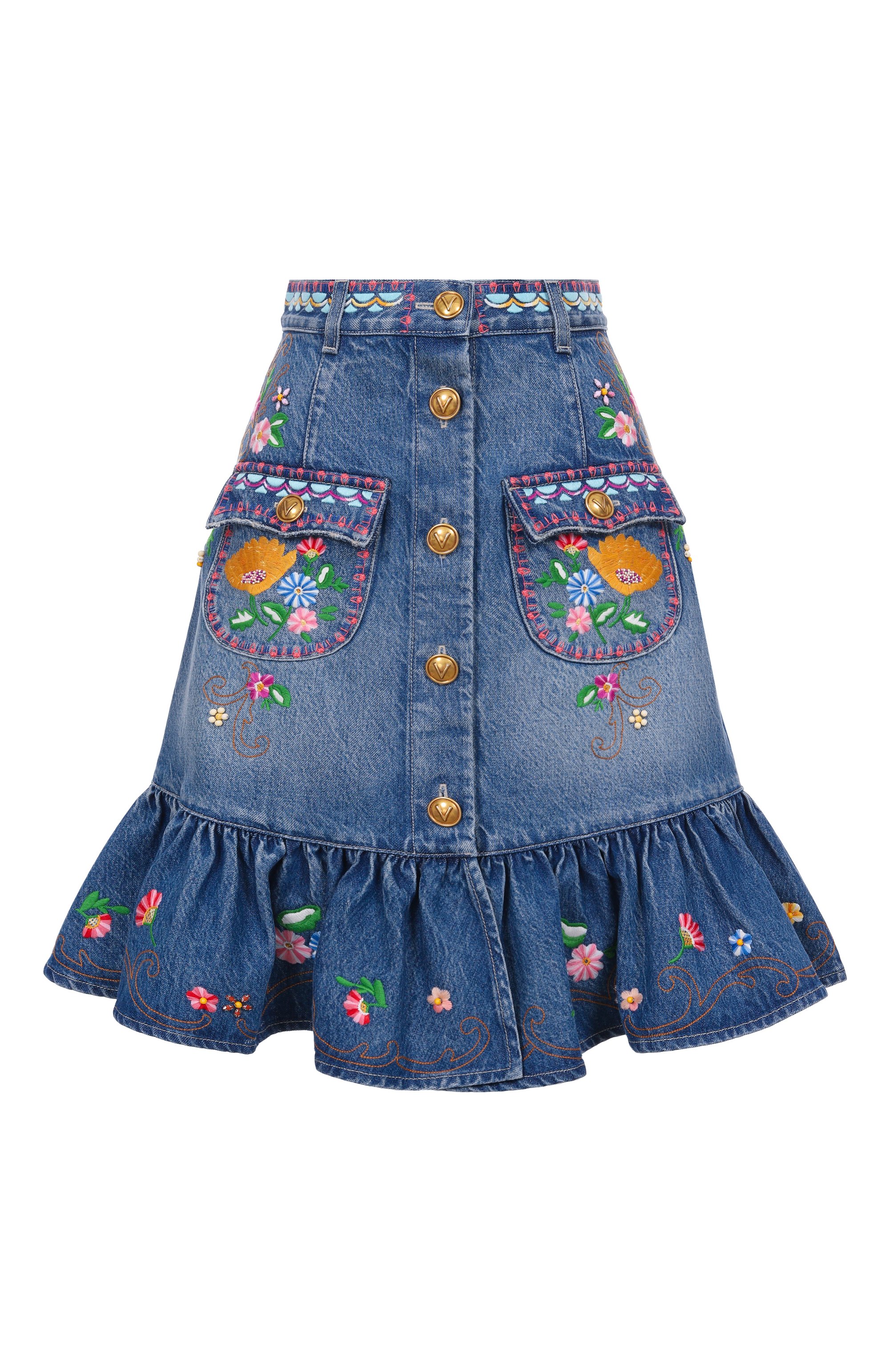 Джинсовая юбка VALENTINO, арт. 6B3DD19H94T, фото 1