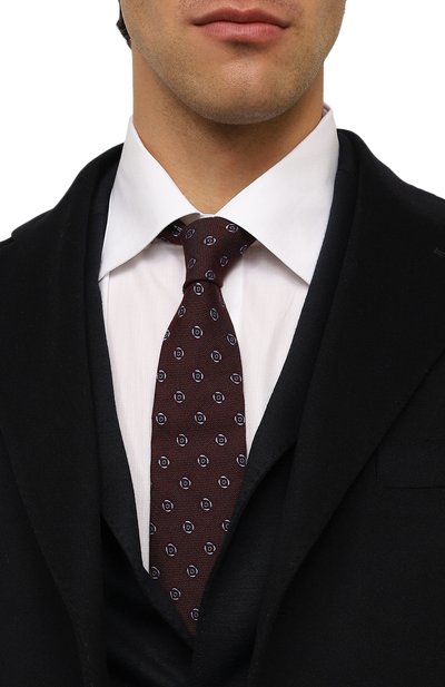 Галстук из хлопка и шелка LUIGI BORRELLI бордового цвета по цене 18450 руб., арт. CR515085, фото 2 Галстук из хлопка и шелка LUIGI BORRELLI, арт. CR515085, фото 2
