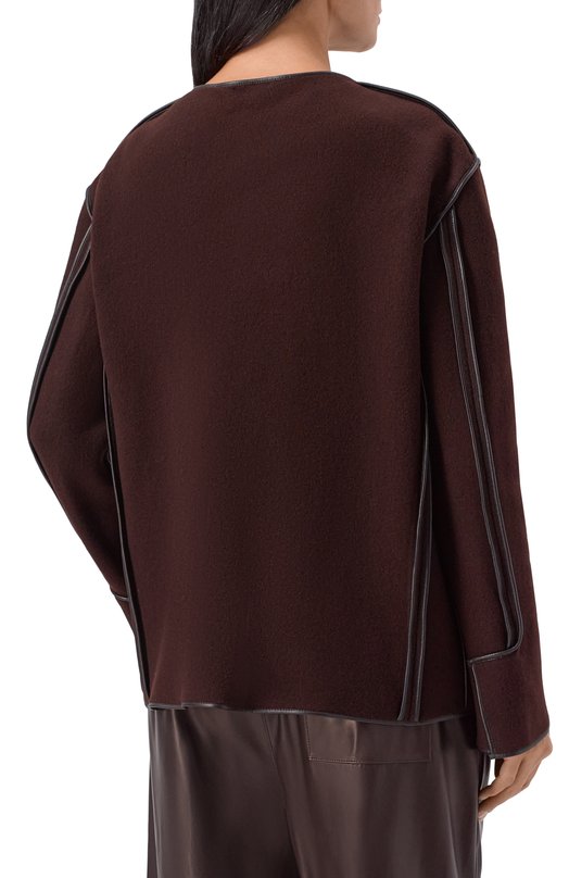 Жакет из шерсти и кашемира Giorgio Armani GW001532/AF12460 Коричневый  GW001532/AF12460 Фото 4