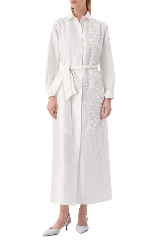 Платье из хлопка и шелка Kiton D61321K09R19 Белый  D61321K09R19 Фото 2