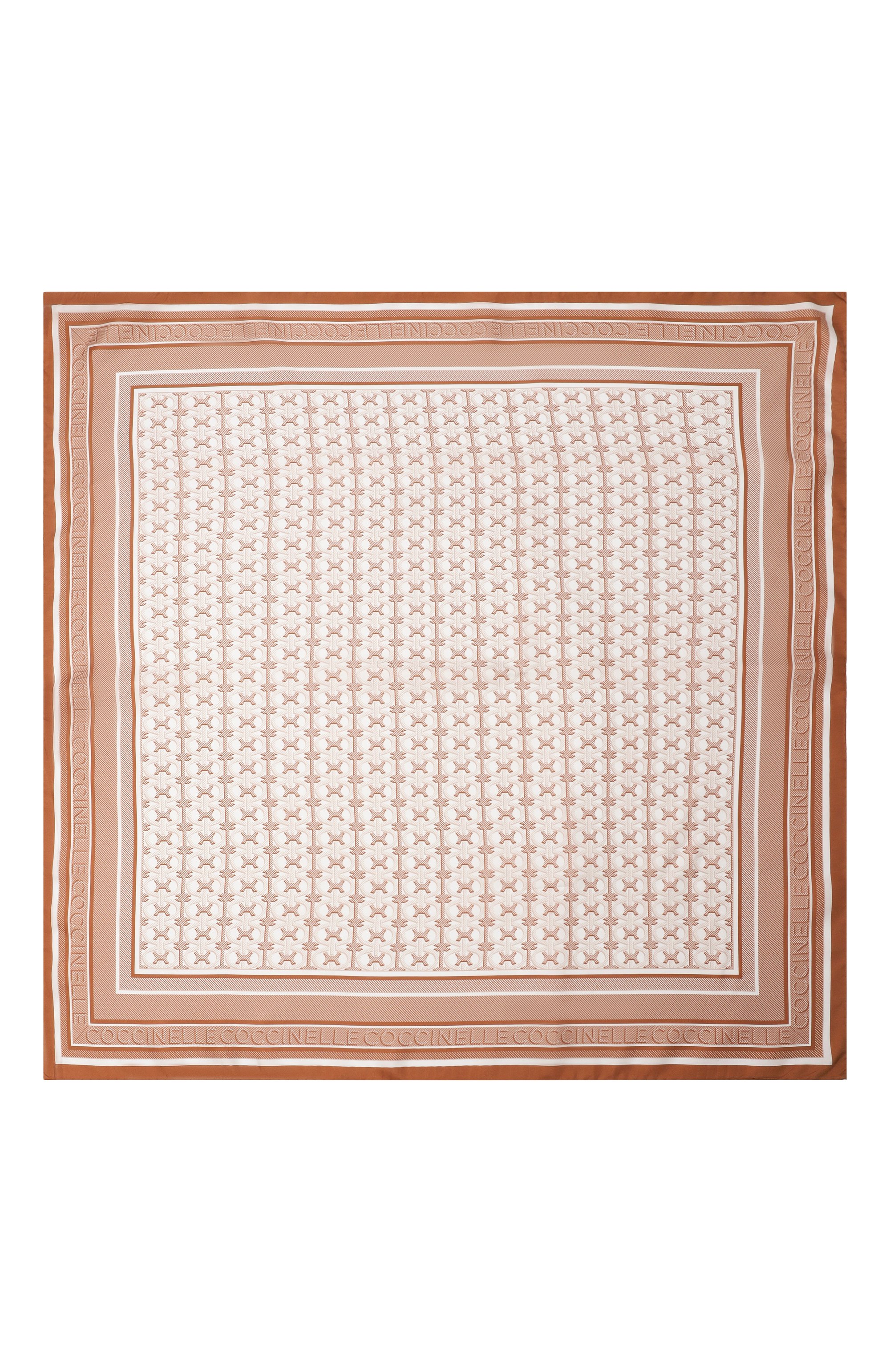 Шелковый платок COCCINELLE бежевого цвета по цене 15950 руб., арт. E7SKY380101, фото 4 Шелковый платок COCCINELLE, арт. E7SKY380101, фото 4