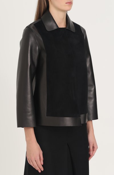 Кожаная куртка свободного кроя с замшевой отделкой GIORGIO ARMANI, арт. ZAG06P/ZAP11, фото 3