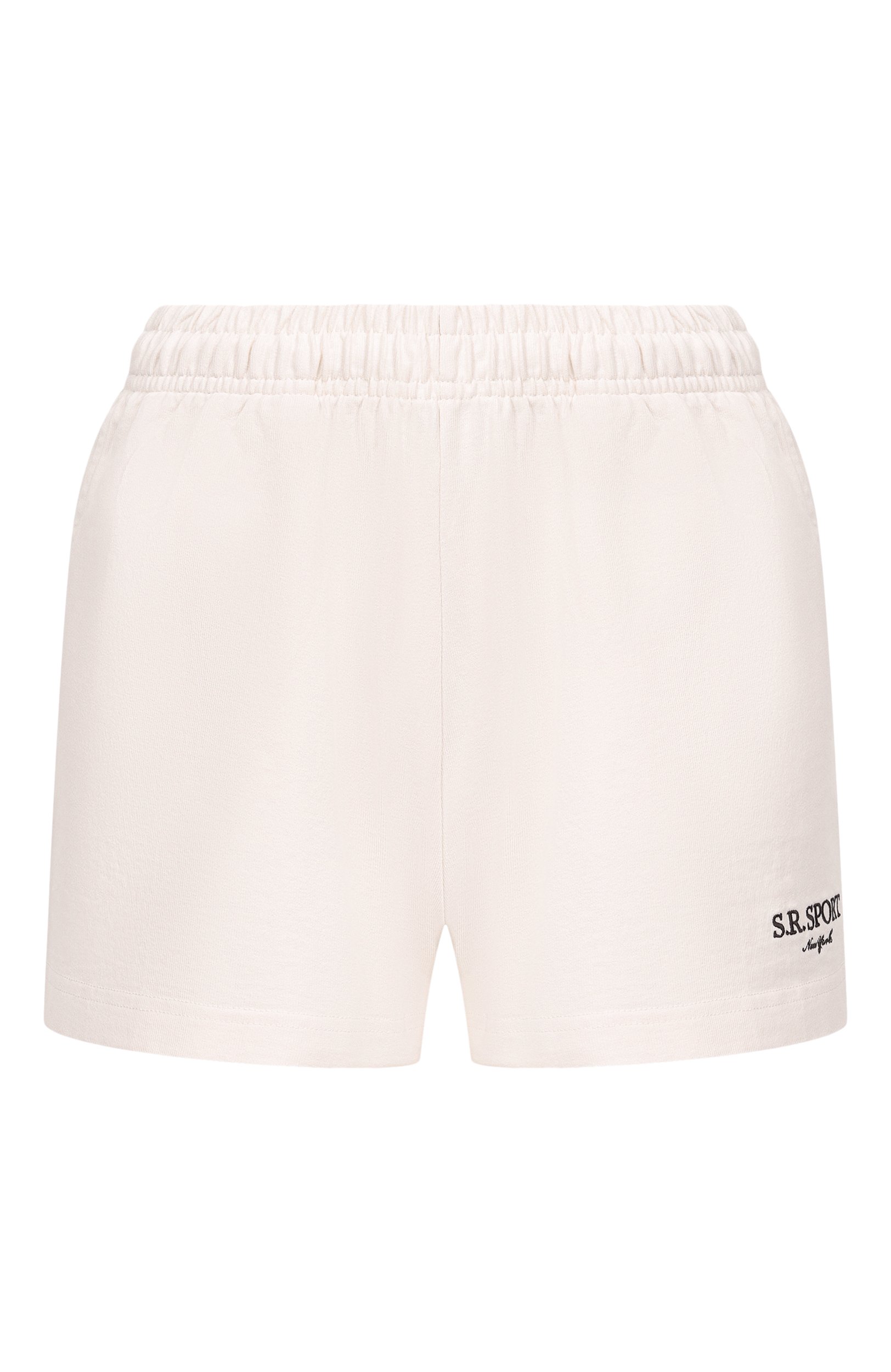 Хлопковые шорты SPORTY AND RICH кремового цвета по цене 17150 руб., арт. SH037711304WH37, фото 1 Хлопковые шорты SPORTY AND RICH, арт. SH037711304WH37, фото 1