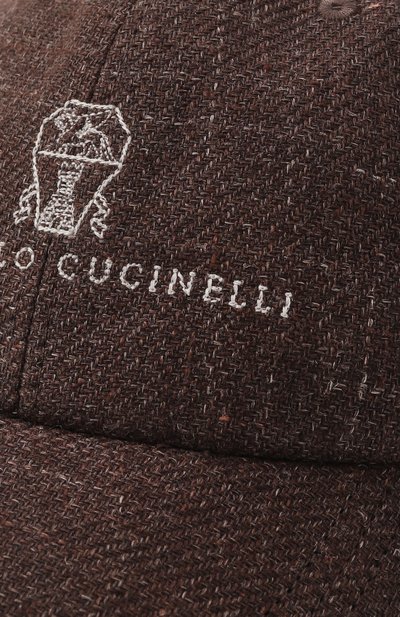Бейсболка изо льна и шерсти BRUNELLO CUCINELLI, арт. MW4829850, фото 4