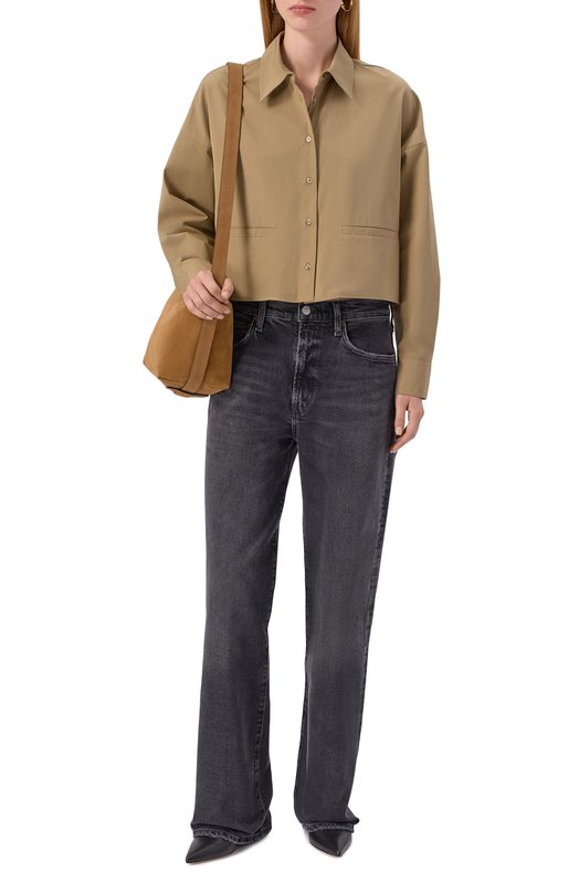 Хлопковая рубашка Weekend Max Mara SVAG0 Бежевый  SVAG0 Фото 2
