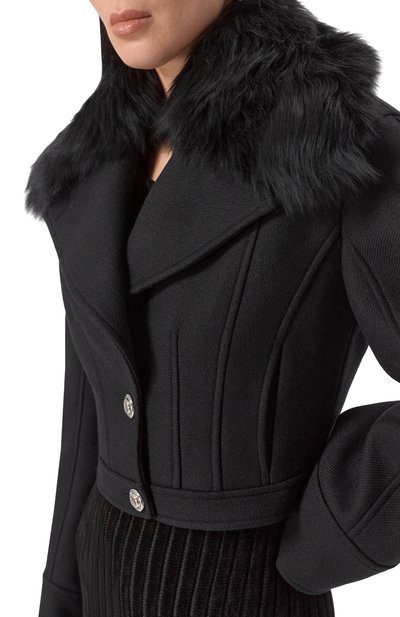 Шерстяное полупальто BLUMARINE черного цвета по цене 187500 руб., арт. 4S036A, фото 5 Шерстяное полупальто BLUMARINE, арт. 4S036A, фото 5