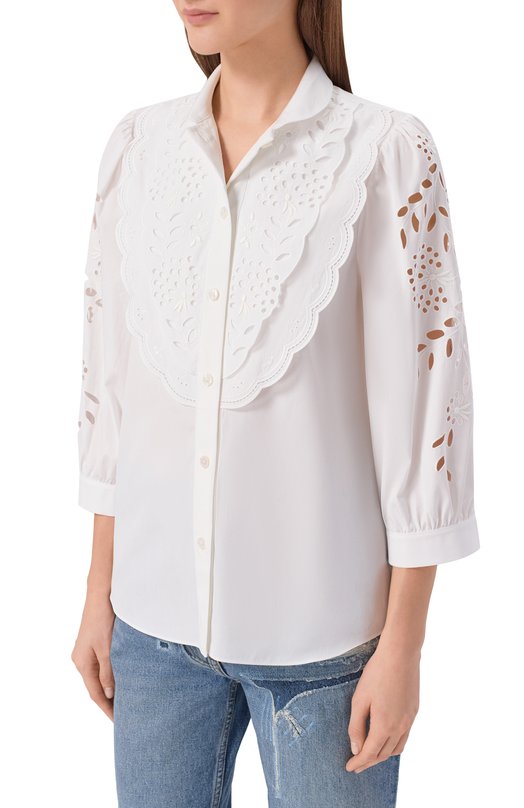 Хлопковая рубашка Valentino 8B3AB820/9VN Белый  8B3AB820/9VN Фото 3