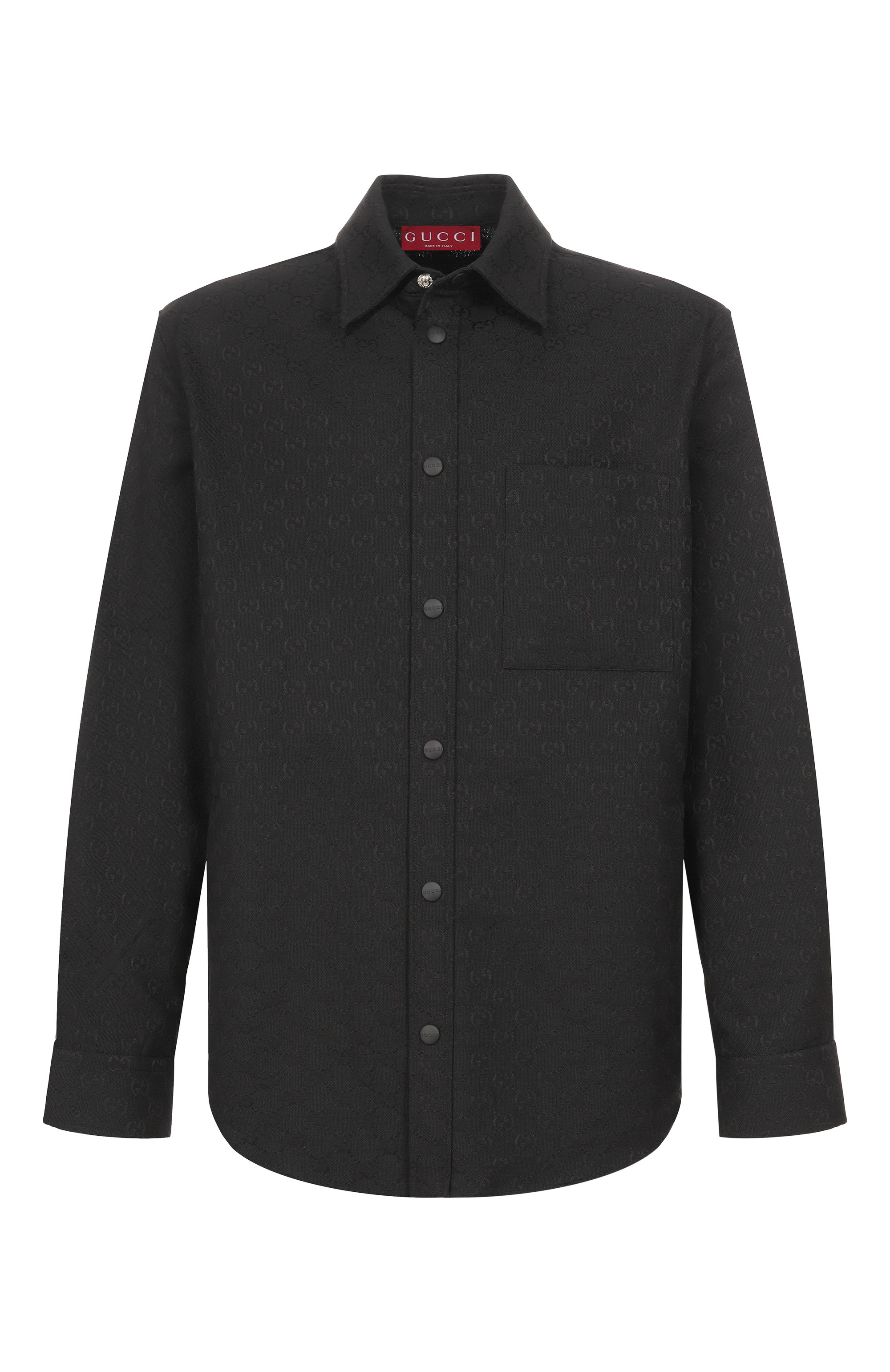 Хлопковая рубашка GUCCI черного цвета по цене 184500 руб., арт. 838551/ZAF4S, фото 1 Хлопковая рубашка GUCCI, арт. 838551/ZAF4S, фото 1