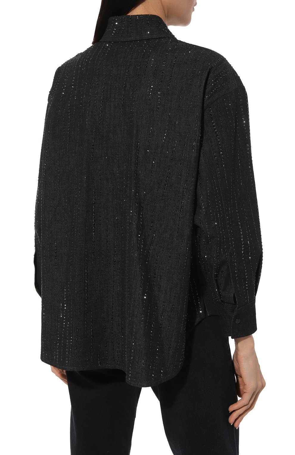 Джинсовая рубашка DONDUP черного цвета по цене 129500 руб., арт. DC233/DS0258D GT1W, фото 4 Джинсовая рубашка DONDUP, арт. DC233/DS0258D GT1W, фото 4