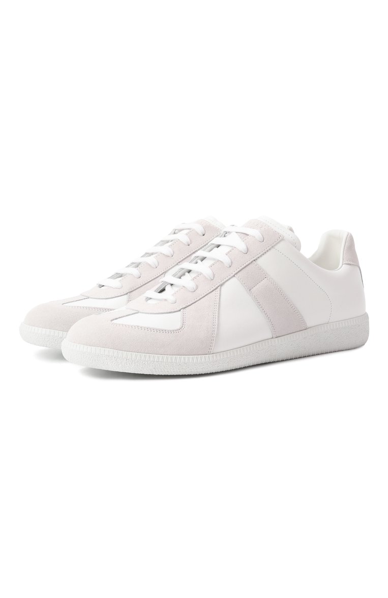 Мужские кожа�ные кеды replica MAISON MARGIELA белого цвета, арт. S57WS0236/P1897 | Фото 1 (Материал внутренний: Натуральная кожа, Текстиль; Подошва: Плоская; Стили: Классический; Материал утеплителя: Без утеплителя; Материал внешний: Натуральная кожа; Кросс-КТ: Низкие; Автоматизация состава: Проставлено; Автоматизация ТО: Проставлено)