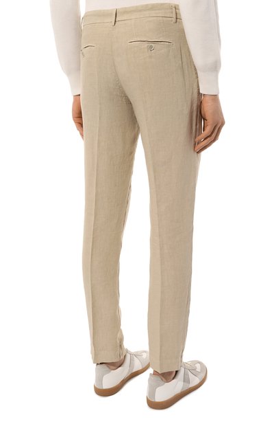 Льняные брюки 120% LINO бежевого цвета по цене 31600 руб., арт. Y0M2411/0000253/000, фото 4 Льняные брюки 120% LINO, арт. Y0M2411/0000253/000, фото 4