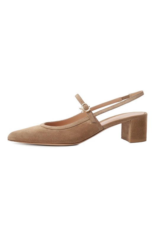Замшевые туфли Piper Sling 45 Gianvito Rossi G95575.45RIC.CAMCAML Бежевый  G95575.45RIC.CAMCAML Фото 4