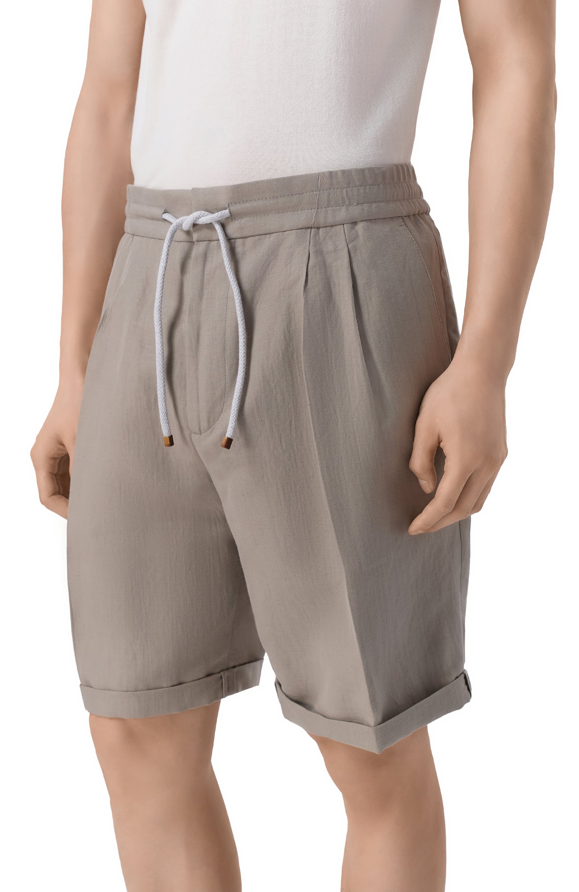 Шорты изо льна и хлопка BRUNELLO CUCINELLI, арт. MH255U0020, фото 3