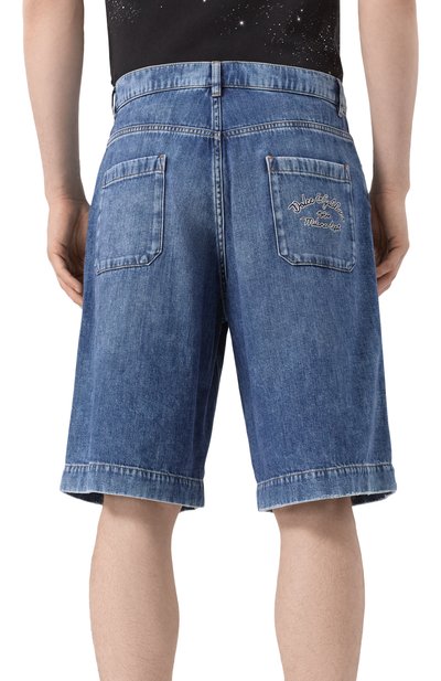Джинсовые шорты DOLCE & GABBANA синего цвета по цене 87550 руб., арт. GP0T2Z/G8MK5, фото 4 Джинсовые шорты DOLCE & GABBANA, арт. GP0T2Z/G8MK5, фото 4