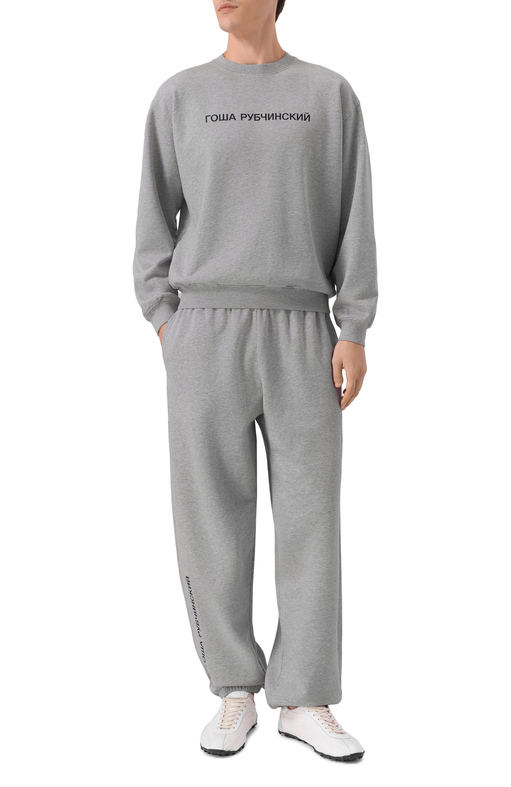 Хлопковые джоггеры ГОША РУБЧИНСКИЙ, арт. SWP_0102_GREY_MELANGE, фото 2