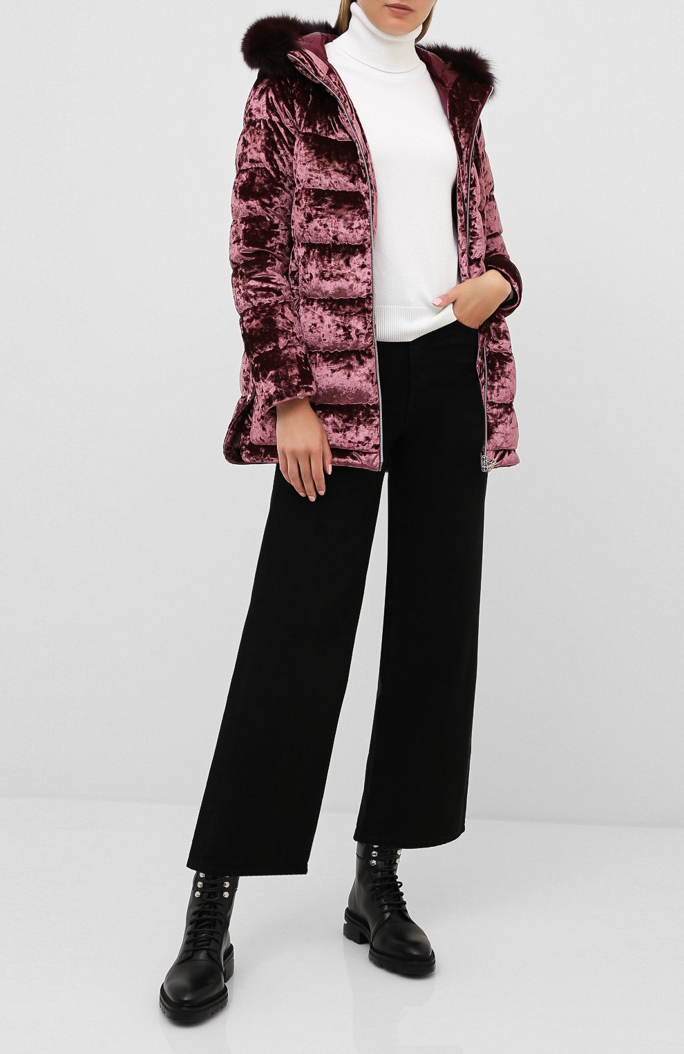 Пуховик с отделкой мехом HERNO, арт. PI061DR/15357S, фото 2