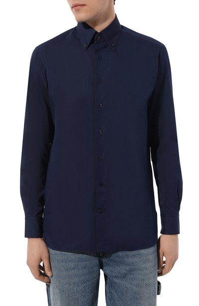 Рубашка из хлопка и кашемира ZILLI, арт. CLAC04ZS01BGTZS00600, фото 3