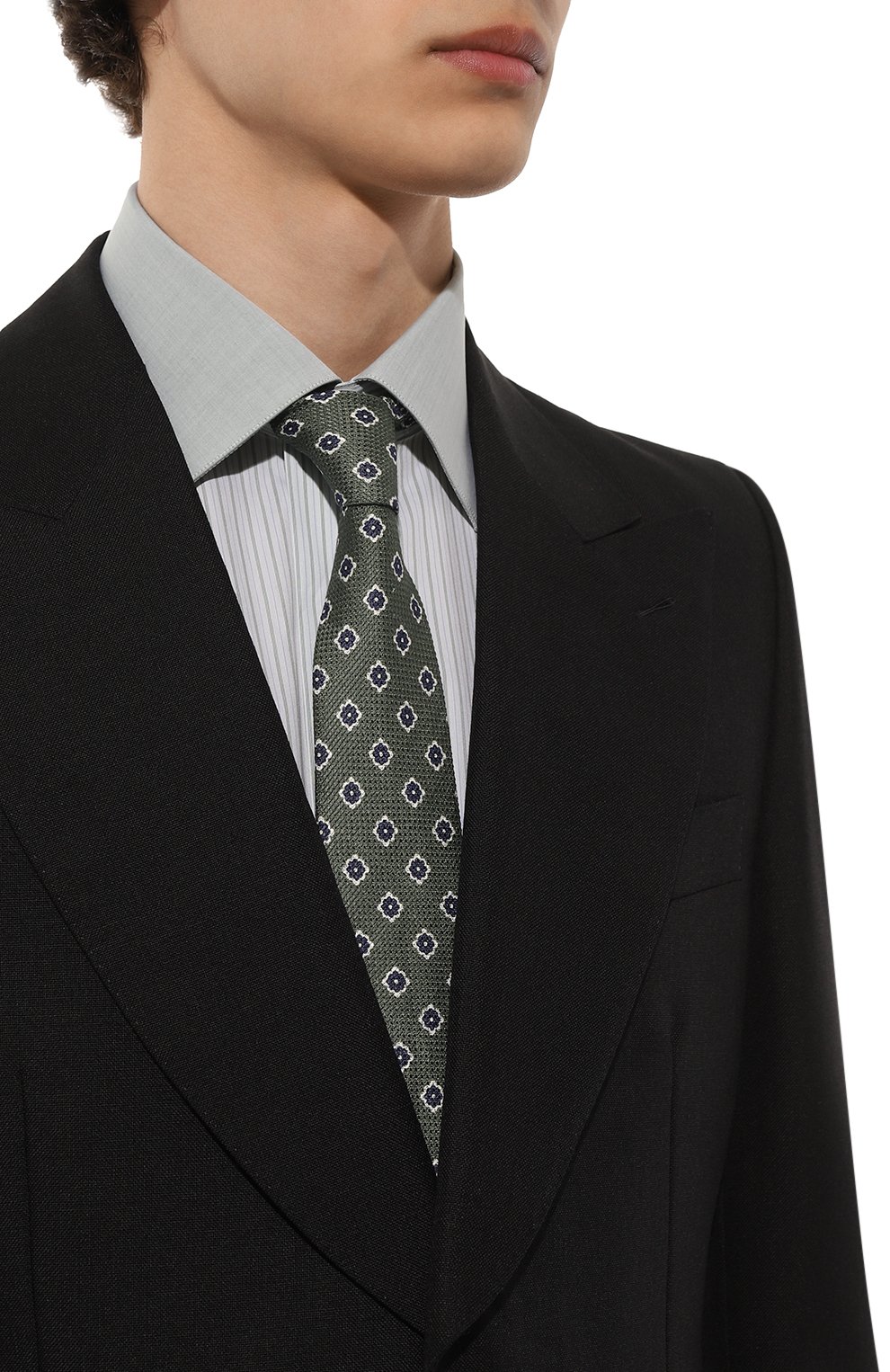 Галстук изо льна и шелка BOSS зеленого цвета по цене 9600 руб., арт. 50491259, фото 2 Галстук изо льна и шелка BOSS, арт. 50491259, фото 2