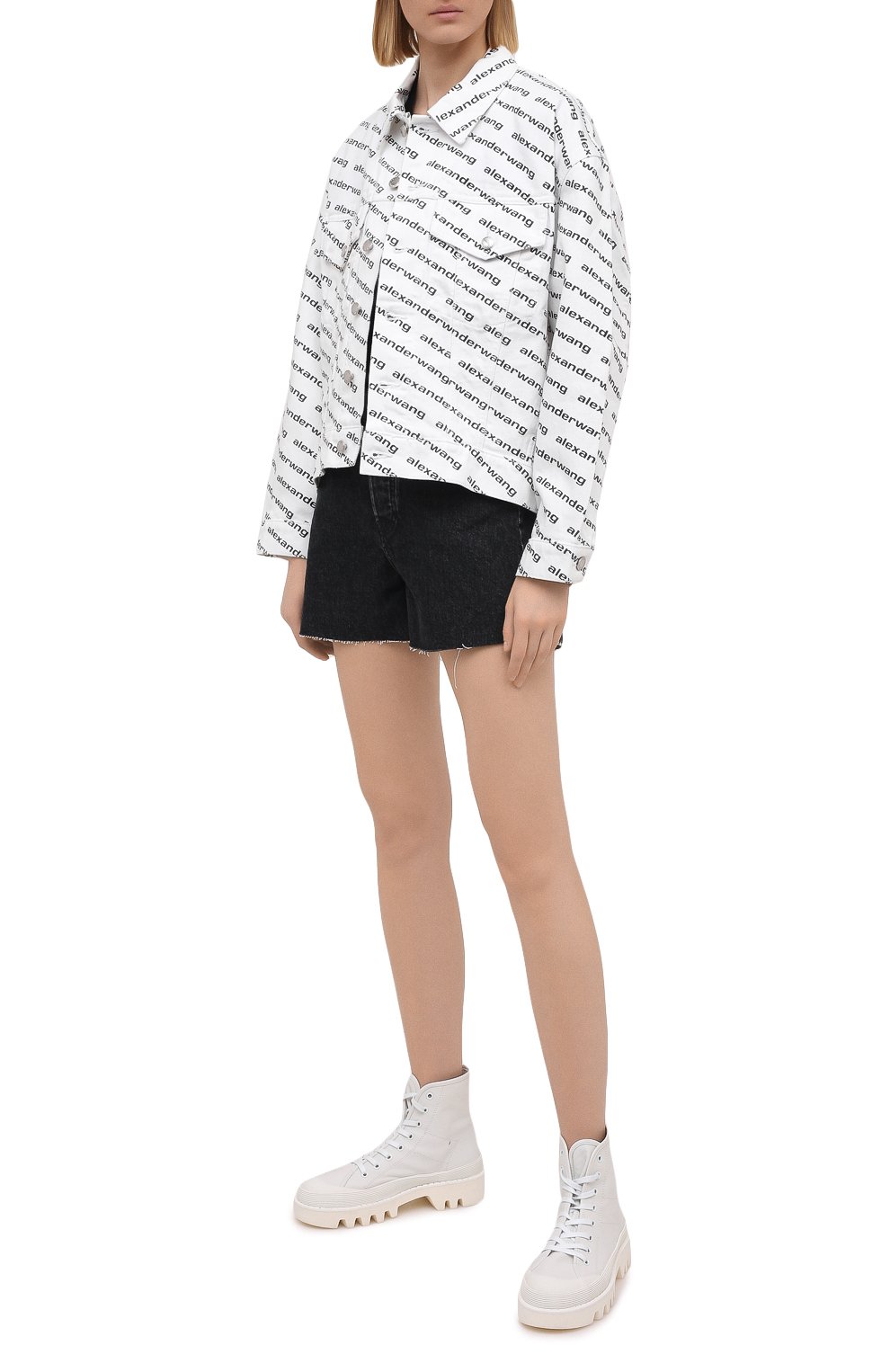 Джинсовая куртка ALEXANDER WANG черно-белого цвета по цене 82650 руб., арт. 4DC1212891, фото 2 Джинсовая куртка ALEXANDER WANG, арт. 4DC1212891, фото 2