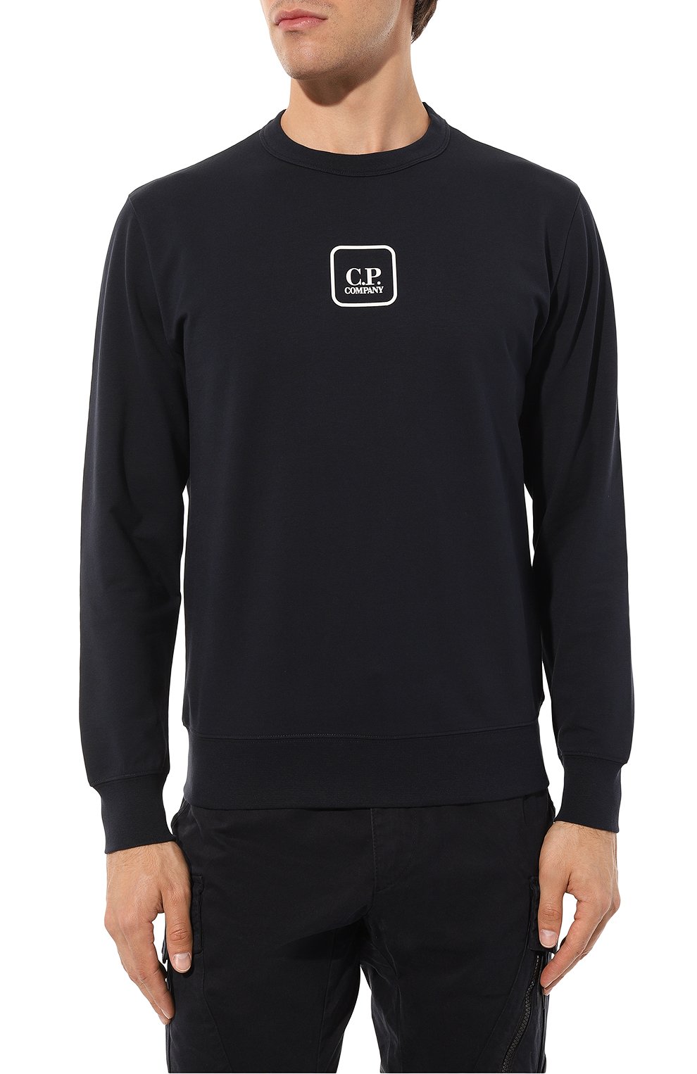 Хлопковый свитшот C.P. COMPANY темно-синего цвета по цене 24950 руб., арт. 15CLSS050A006452W, фото 3 Хлопковый свитшот C.P. COMPANY, арт. 15CLSS050A006452W, фото 3