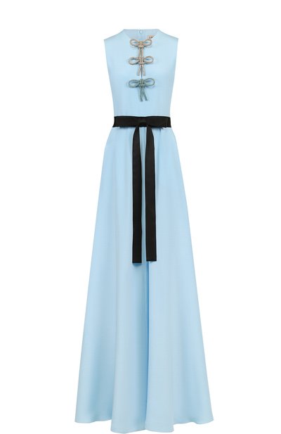 Женское шелковое платье-макси с контрастным поясом EMILIO PUCCI, арт. 81RL30/81657