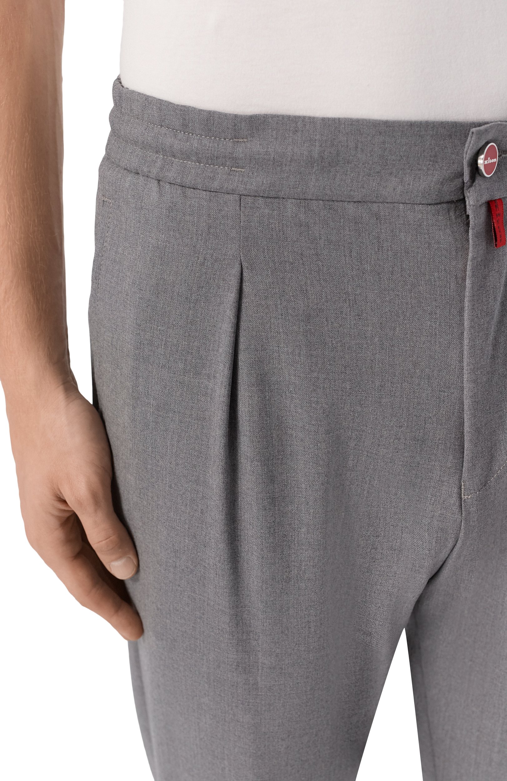 Шерстяные брюки KITON серого цвета по цене 225000 руб., арт. UP1LACRK0129L, фото 5 Шерстяные брюки KITON, арт. UP1LACRK0129L, фото 5