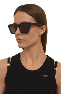 Женские солнцезащитные очки G.O.D. EYEWEAR черного цвета, арт. TWENTY BLACK W/BR0WN LENS | Фото 2 (Тип очков: С/з; Материал: Пластик; Нос: Не проставлено; Региональные ограничения белый список (Axapta Mercury): Не проставлено; Оптика Гендер: оптика-женское; Очки форма: Квадратные)