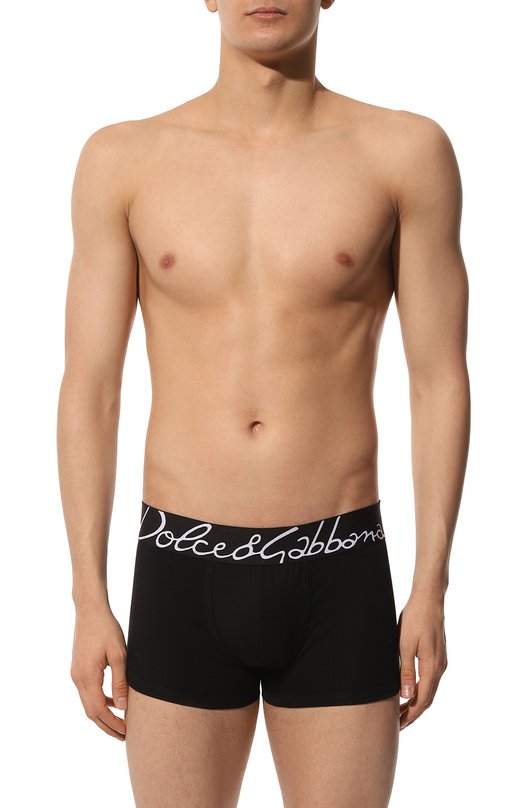 Хлопковые боксеры Dolce & Gabbana M4F34J/0NP20 Чёрный  M4F34J/0NP20 Фото 2