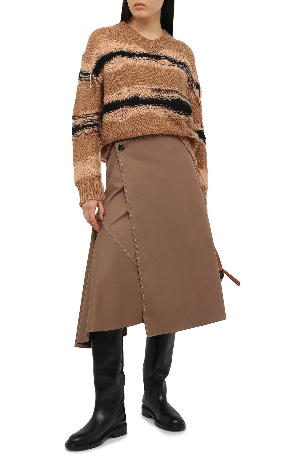 Хлопковая юбка ACNE STUDIOS коричневого цвета по цене 34750 руб., арт. AF0186, фото 2 Хлопковая юбка ACNE STUDIOS, арт. AF0186, фото 2