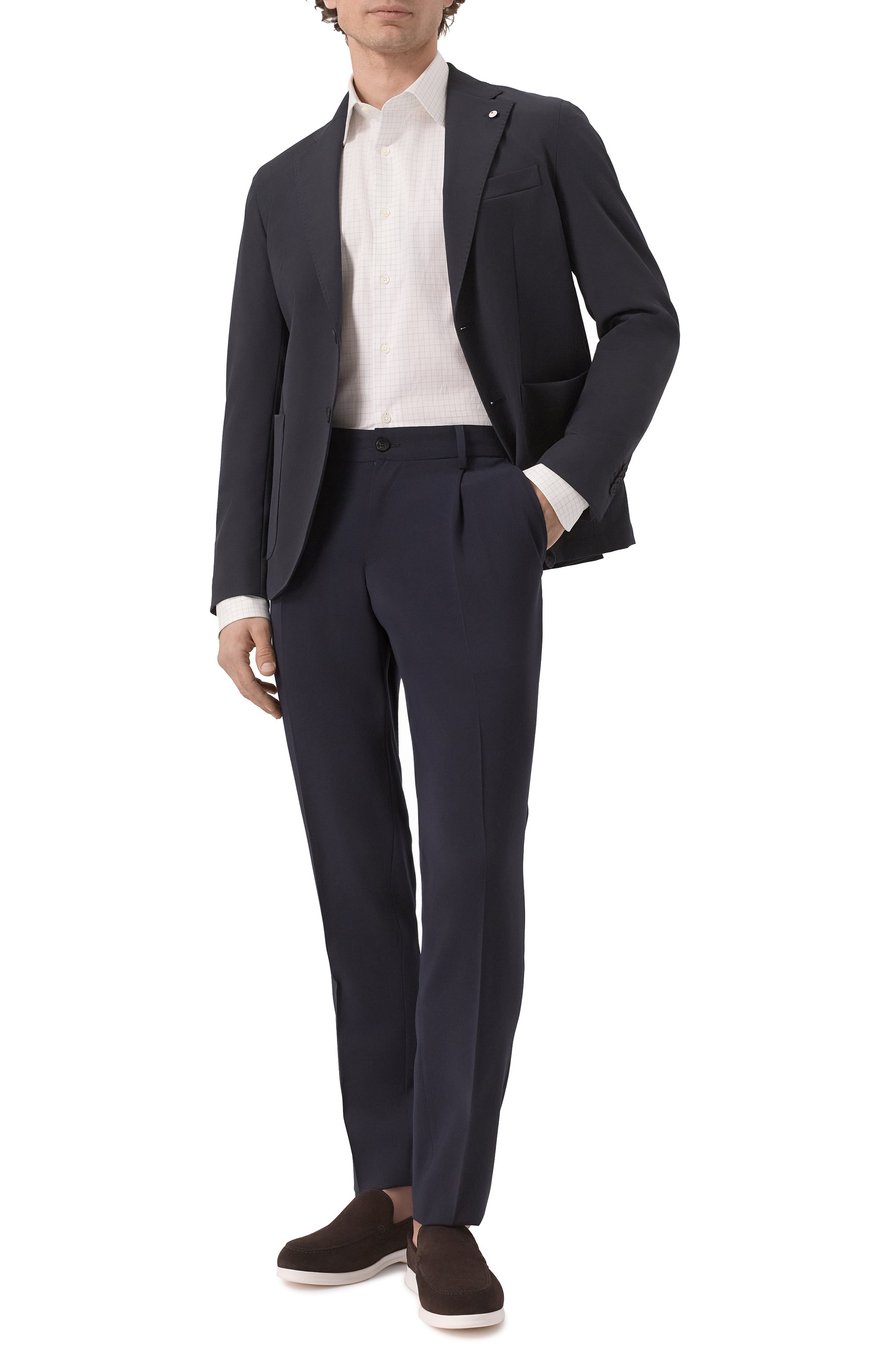 Однобортный пиджак L.B.M. 1911 темно-синего цвета по цене 99500 руб., арт. 2844/55212, фото 2 Однобортный пиджак L.B.M. 1911, арт. 2844/55212, фото 2