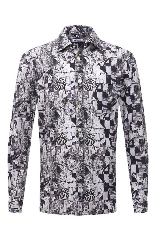 

Хлопковая сорочка Kiton, Серый