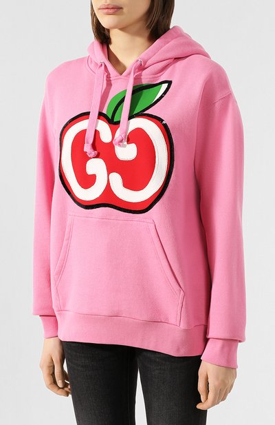 Хлопковое худи GUCCI розового цвета по цене 158400 руб., арт. 610160/XJCCK, фото 3 Хлопковое худи GUCCI, арт. 610160/XJCCK, фото 3
