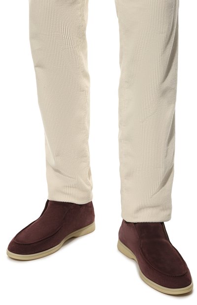 Замшевые ботинки open walk LORO PIANA фиолетового цвета по цене 89950 руб., арт. FAB4368, фото 3 Замшевые ботинки open walk LORO PIANA, арт. FAB4368, фото 3