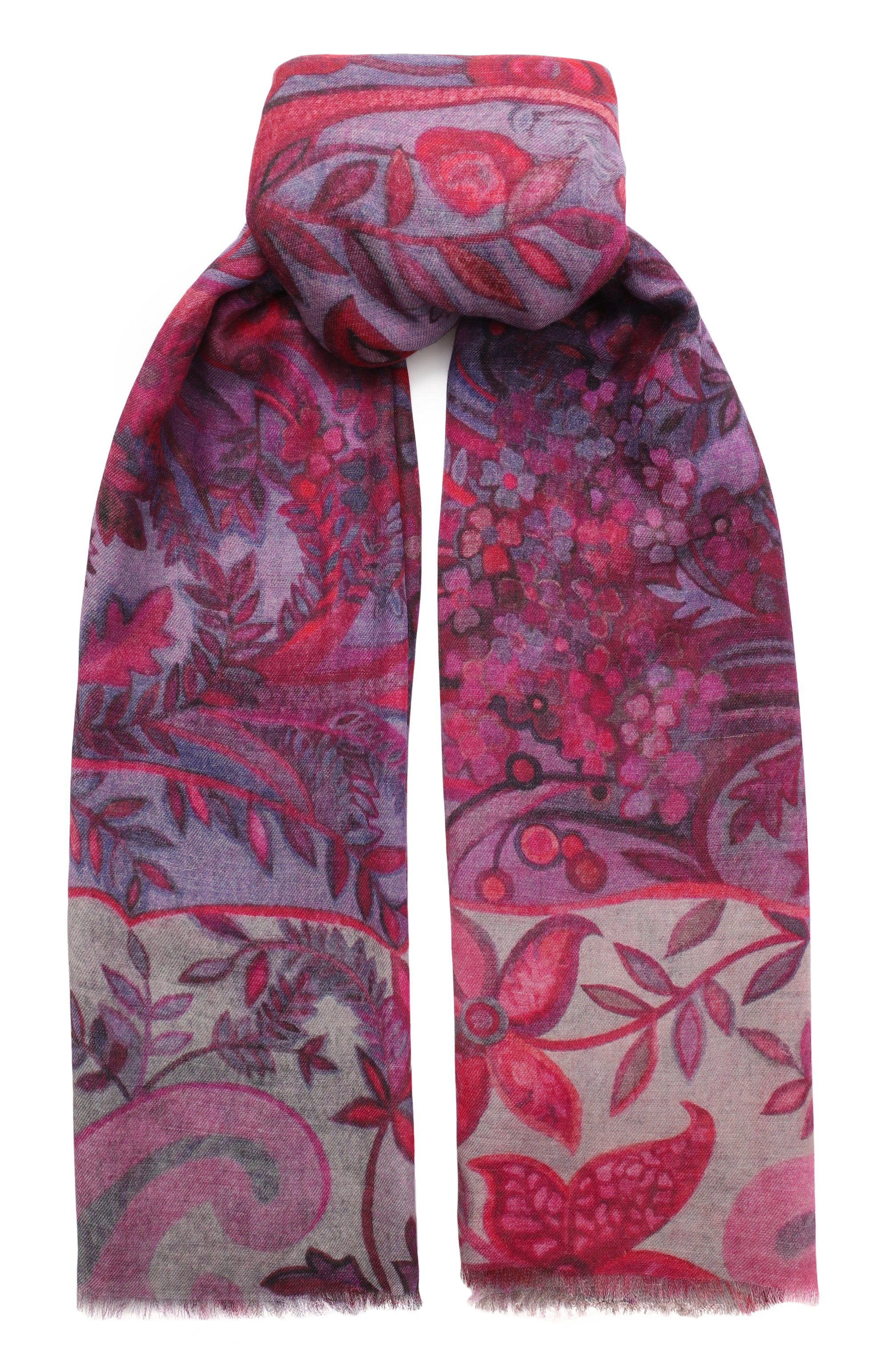 Шаль орнамент цветы из кашемира и шерсти GOURJI, арт. 91247455/554472114, фото 1
