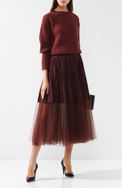 Плиссированная юбка-миди с эластичным поясом BRUNELLO CUCINELLI, арт. M0H77G2707, фото 2