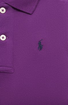 Детское хлопковое платье POLO RALPH LAUREN фиолетового цвета, арт. 312812021 | Фото 3 (Материал внешний: Хлопок; Рукава: Короткие; Материал сплава: Проставлено; Драгоценные камни: Проставлено; Случай: Повседневный; Ростовка одежда: 5 лет | 110 см, 6 лет | 116 см)