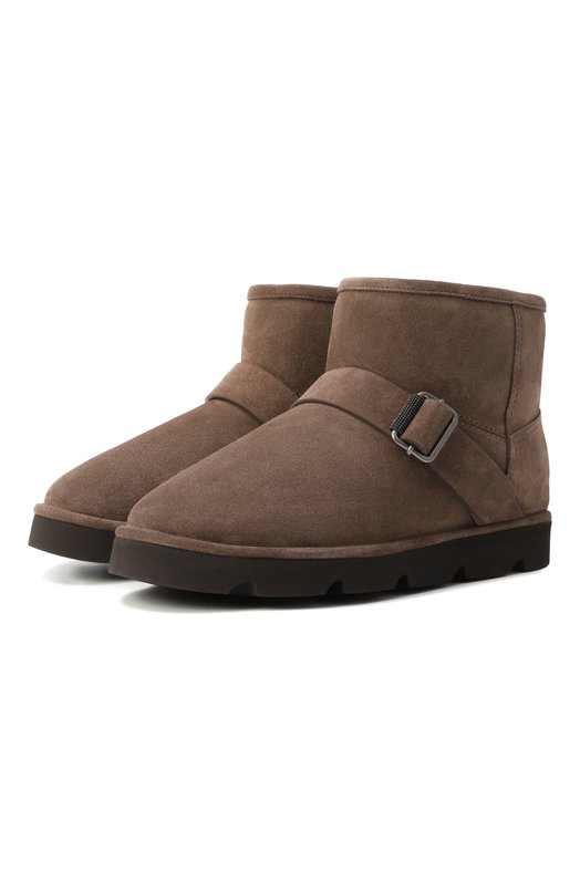 Замшевые полусапоги Brunello Cucinelli MZSFG3121 Коричневый MZSFG3121
