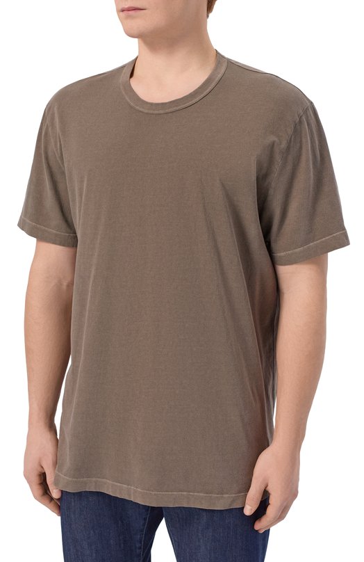 Хлопковая футболка James Perse MLJ3311 Коричневый  MLJ3311 Фото 3