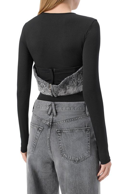 Хлопковый топ-корсет Diesel A21512/0CEBN Серый  A21512/0CEBN Фото 4