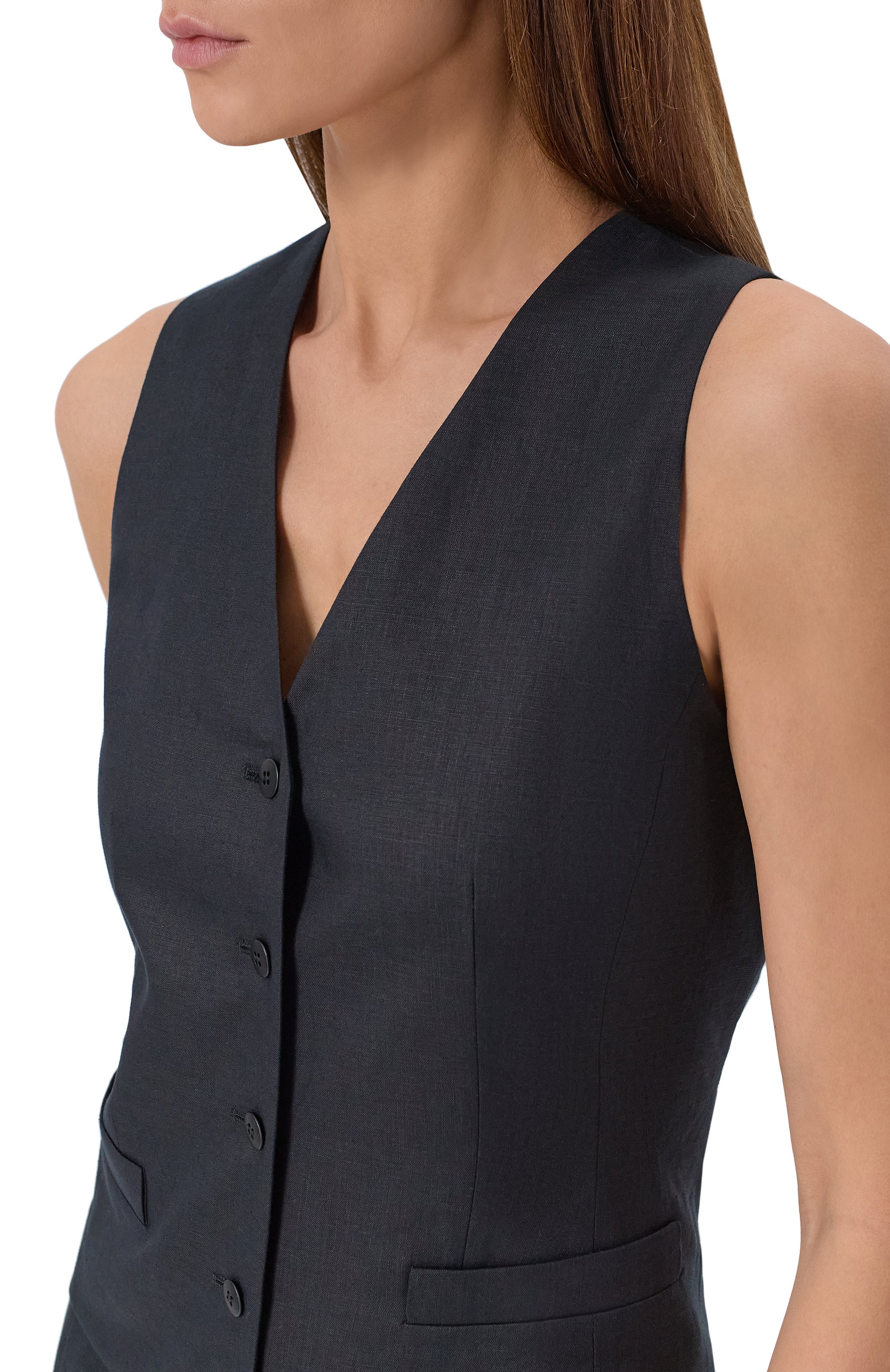 Льняной жилет MAX MARA STUDIO, арт. MSTCARNET, фото 5