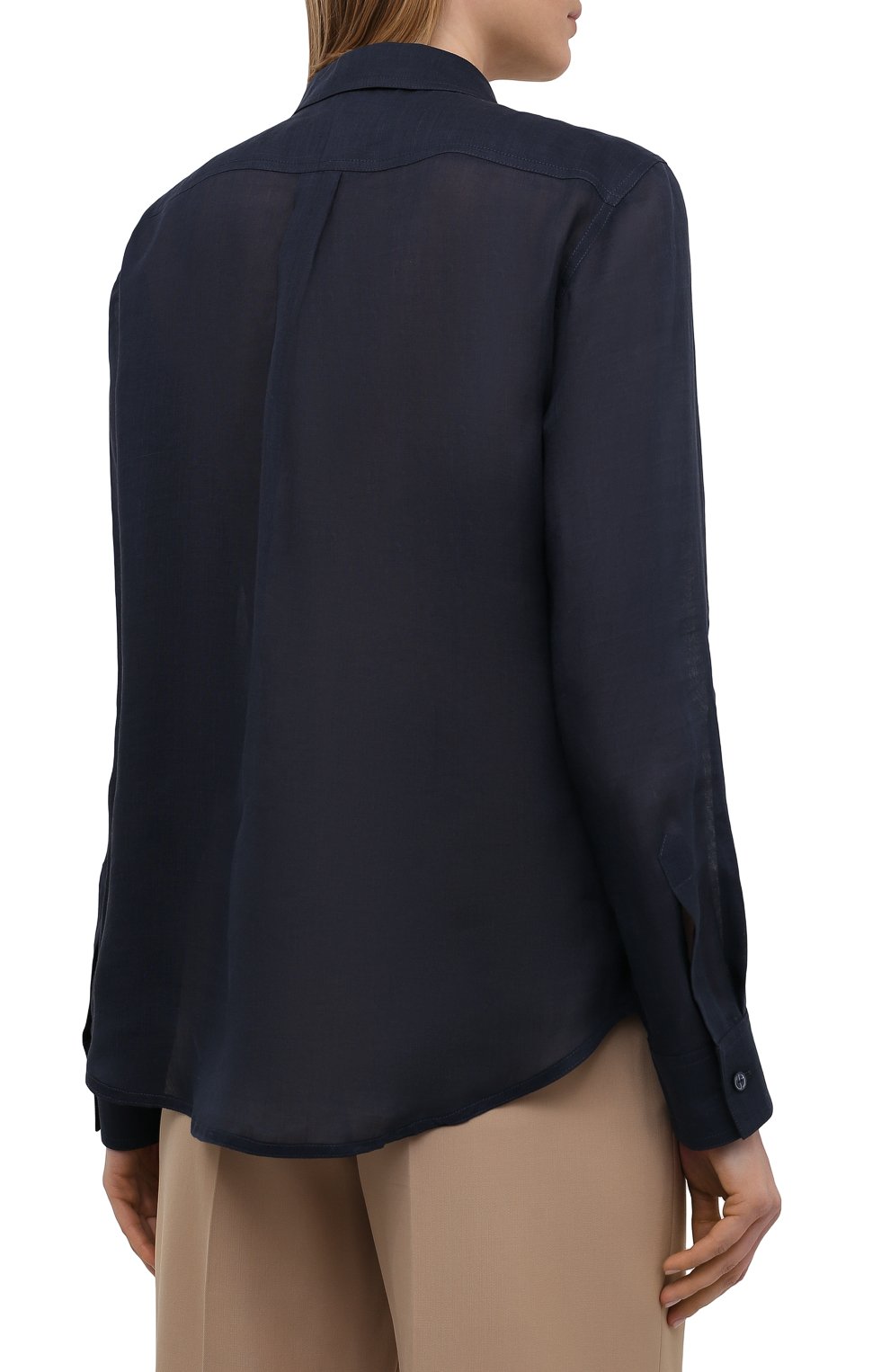 Рубашка GIORGIO ARMANI синего цвета по цене 99450 руб., арт. 1WHCC01L/T00NW, фото 4 Рубашка GIORGIO ARMANI, арт. 1WHCC01L/T00NW, фото 4