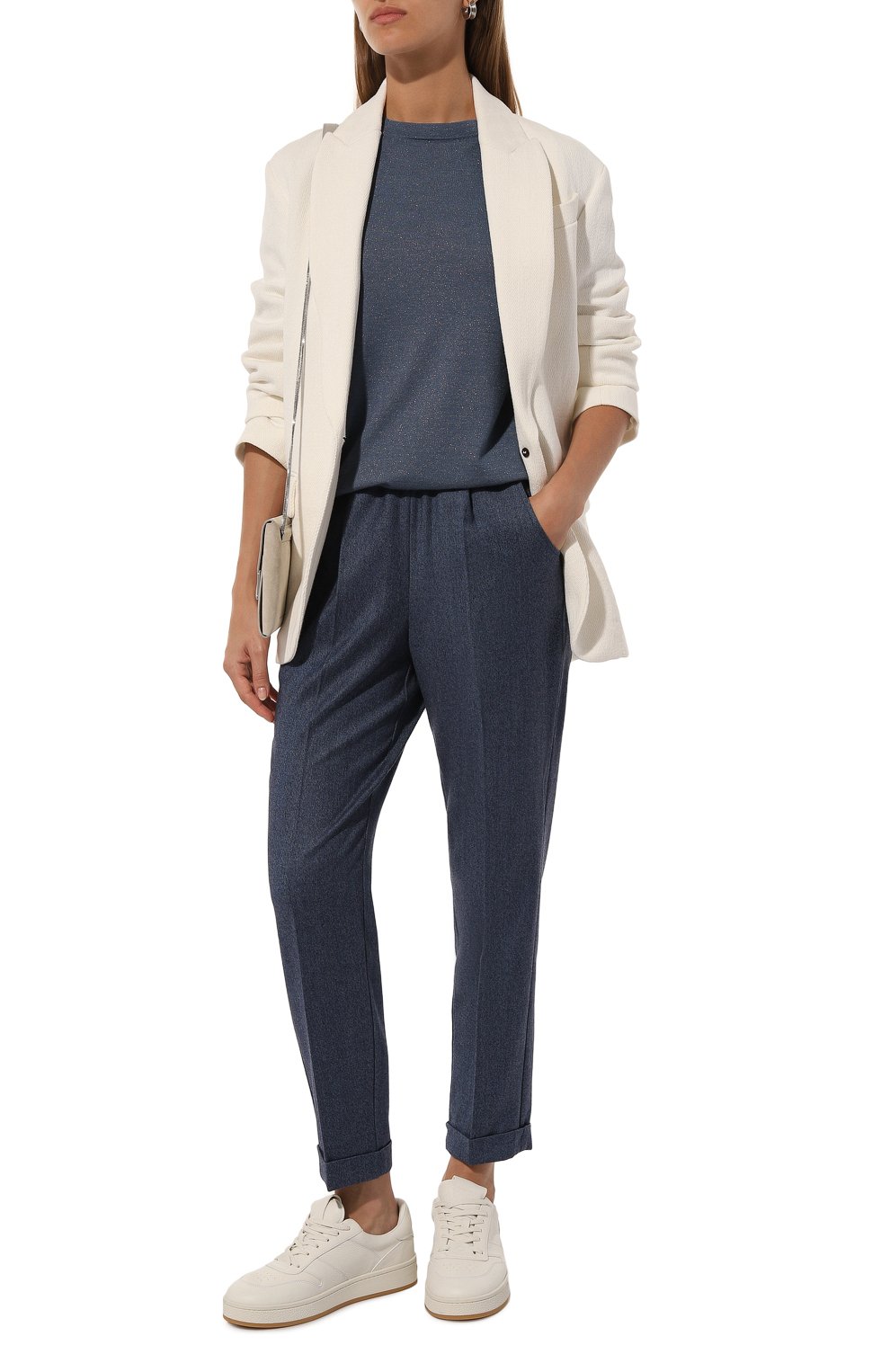 Брюки из шерсти и кашемира KITON синего цвета по цене 129500 руб., арт. D37102K0121A15, фото 2 Брюки из шерсти и кашемира KITON, арт. D37102K0121A15, фото 2